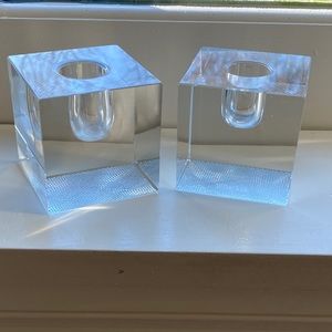 Tiffany and Co. Cube candle holders RARE & SIGNED.